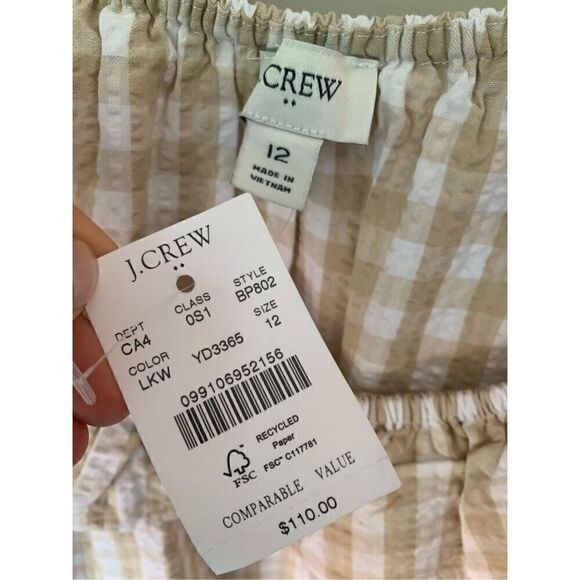J. Crew Seersucker ruffleneck Gingham mini dress - Picture 7 of 11
